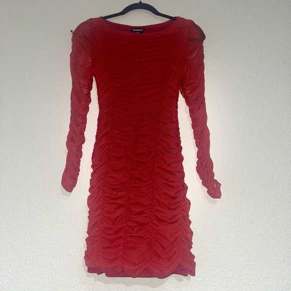 BEBE | Y2K Red Ruched Mini Dress size S - Picture 2 of 5
